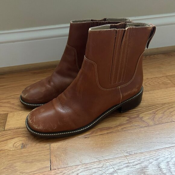 LL Bean Women's Brown Fashion Dress Leather Ankle Boots Size 10 - Picture 1 of 6